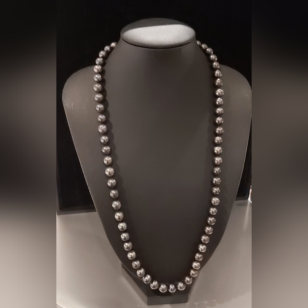 20" Genuine 7mm Round  Black Pearls NWOT